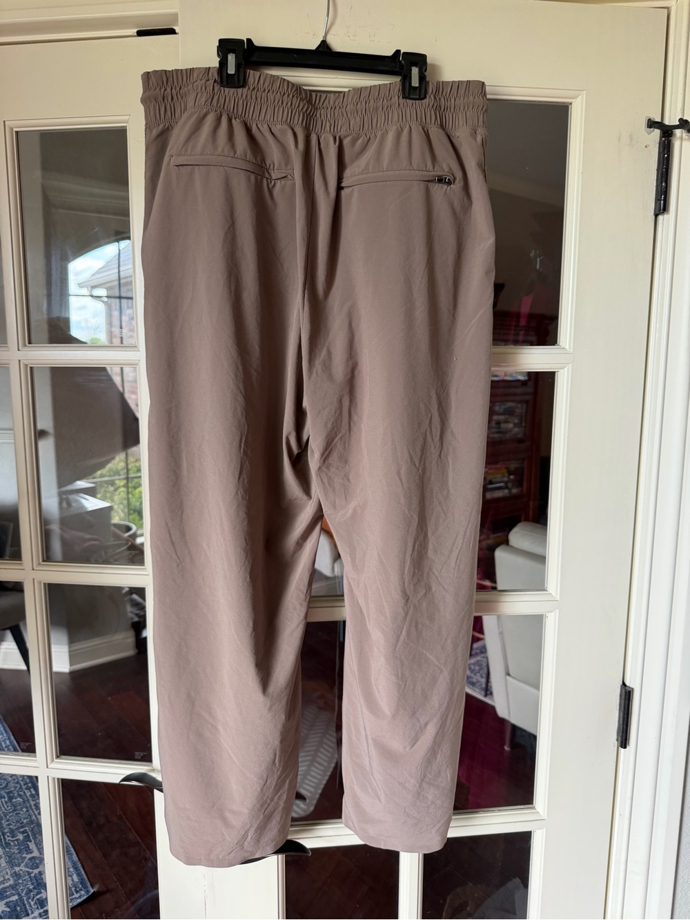 Athleta Avenue Crop Pants Size 16 Tall Tan Wide Leg Travel Pants Zipper Pockets - Picture 2 of 7
